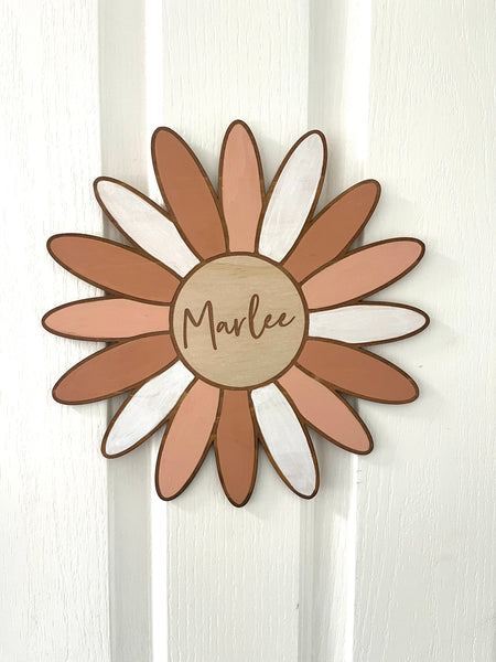 Personalised Wooden Daisy Wall Art Decor