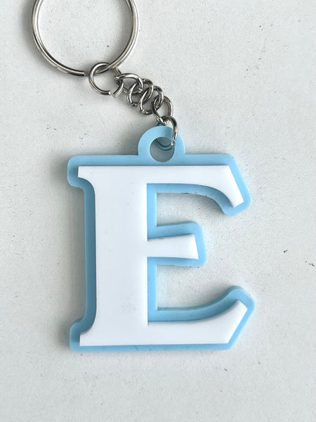 Acrylic Kids School Bag Name Tags 3D Initial Keychain