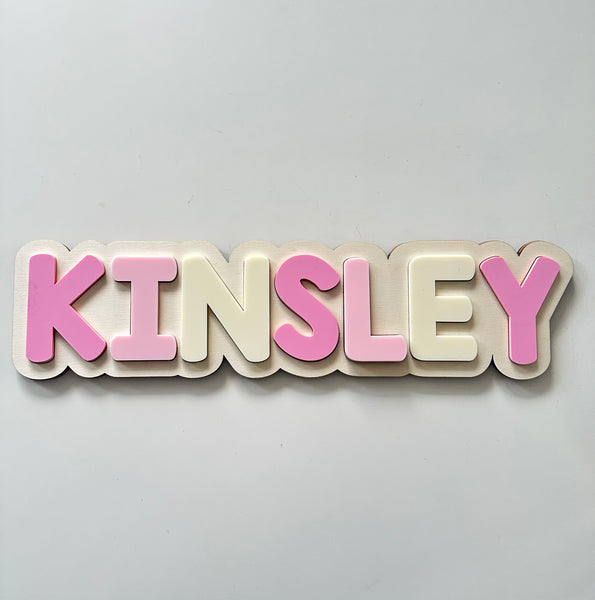 Personalised Kids Name Puzzle – Contoured edge with Acrylic Letters