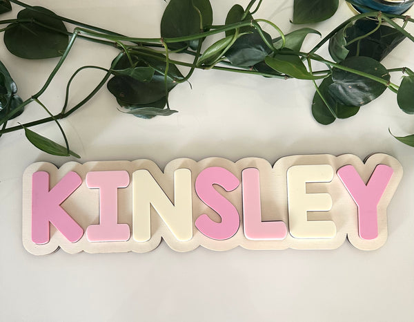 Personalised Kids Name Puzzle – Contoured edge with Acrylic Letters