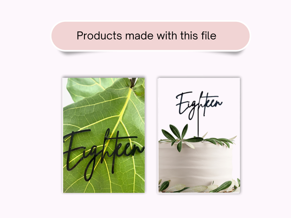 Eighteen Cake Topper & Charm Bundle: 18th Birthday Decor (Digital Files SVG PDF)