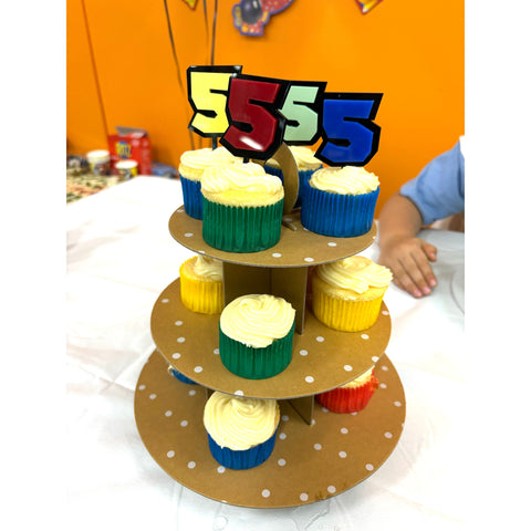 Super Mario font kids birthday cupcake toppers age 5