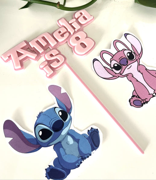 Amelia_is_8_cake_topper_and_charms_Lilo_Stitch_themed_2
