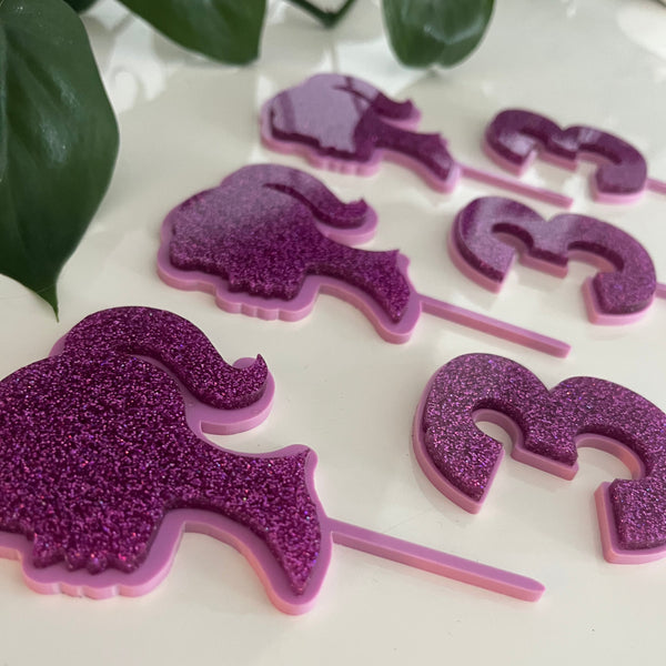 Barbie Girl and Age Cupcake toppers Set of 6