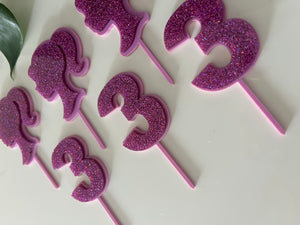 Barbie Girl and Age Cupcake toppers Set of 6