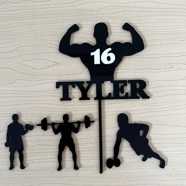 Body Bulider cake topper and cake charms Tyler 16