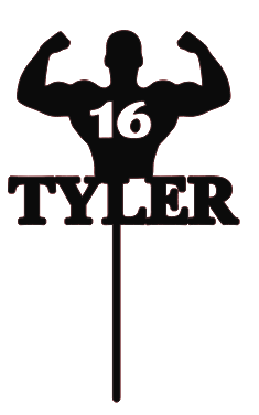 Personalised Weightlifter Bodybuilder Cake Topper – Custom Gym Birthday Cake Topper