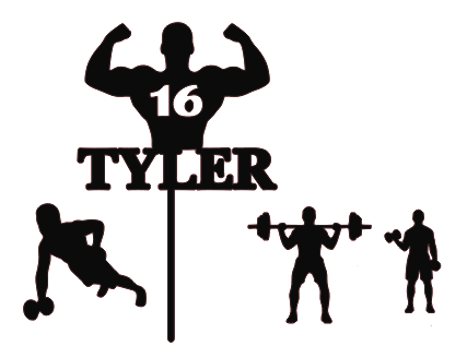 Personalised Weightlifter Bodybuilder Cake Topper – Custom Gym Birthday Cake Topper