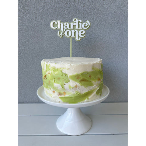 "Charlie is One" Personalised Kids Boho Birthday Cake Topper