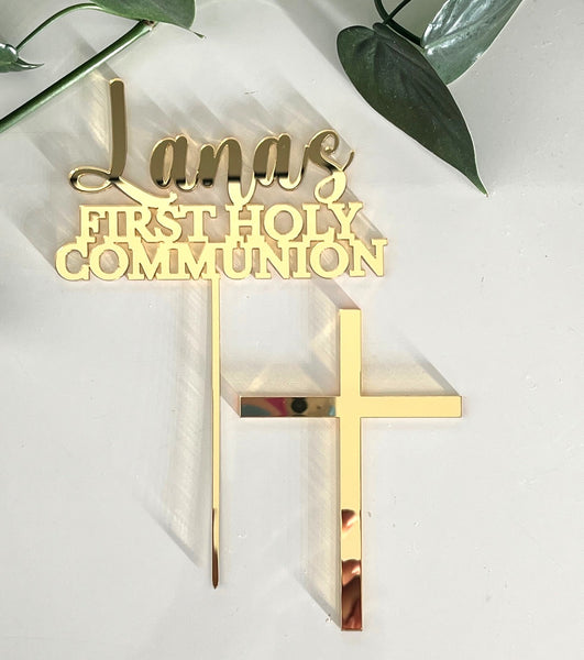 Custom First Holy Communion Cake Topper Set
