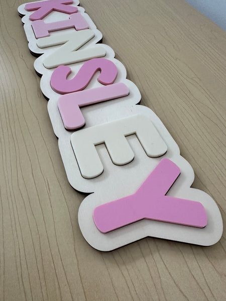 Personalised Kids Name Puzzle – Contoured edge with Acrylic Letters