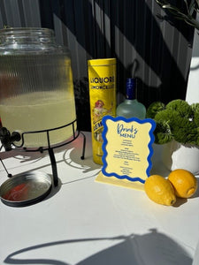 Wavy Border Drinks Menu Signage - Personalised Acrylic Wedding Bar Sign