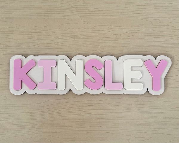 Personalised Kids Name Puzzle – Contoured edge with Acrylic Letters