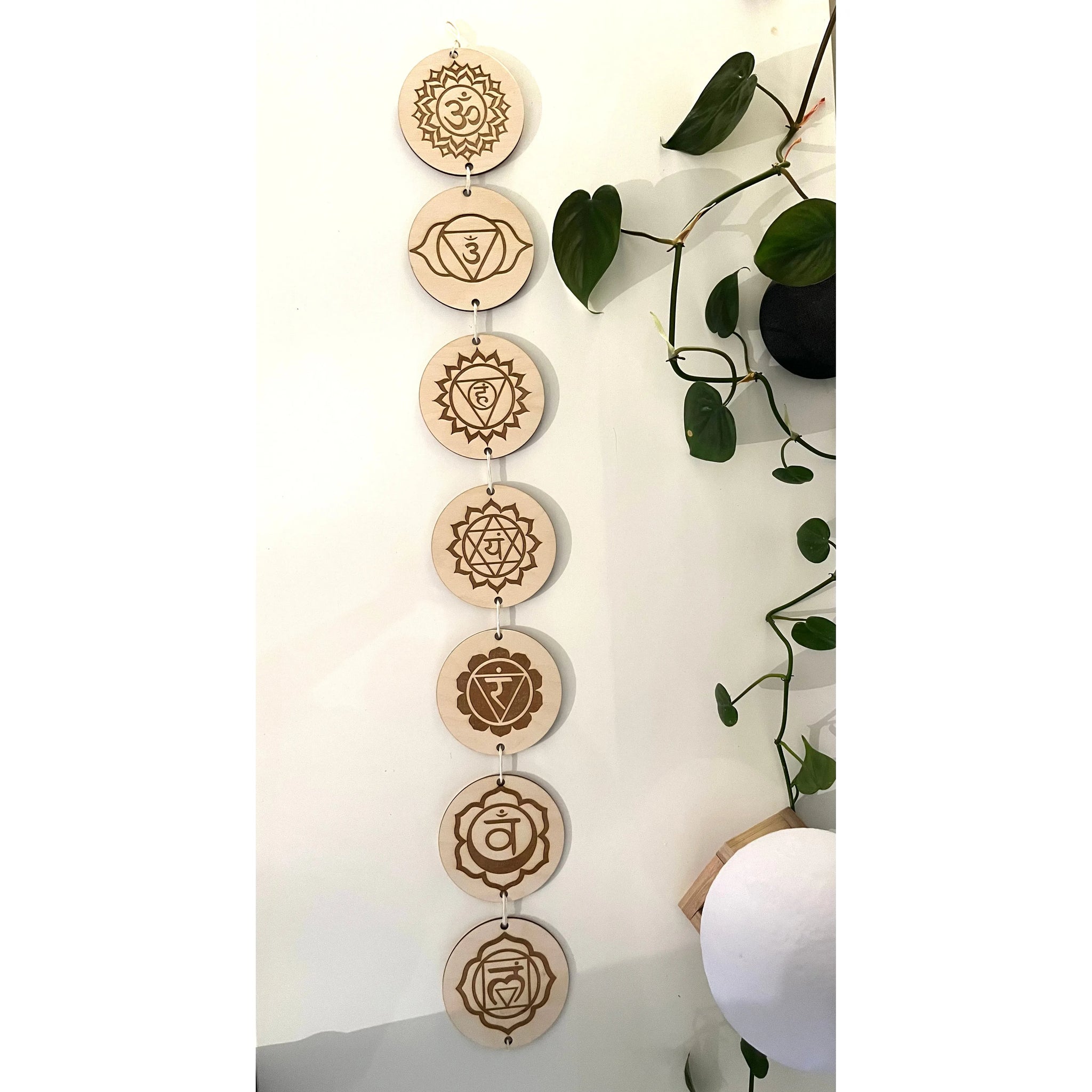 Wooden Chakras  Set Wall Art Hanging - Reiki energy infused