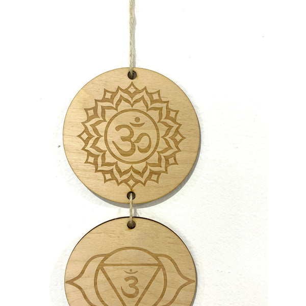 Wooden Chakras  Set Wall Art Hanging - Reiki energy infused