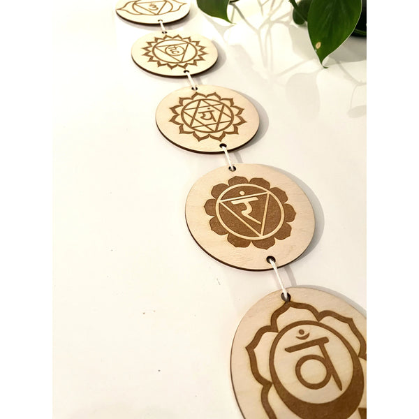 Wooden Chakras  Set Wall Art Hanging - Reiki energy infused