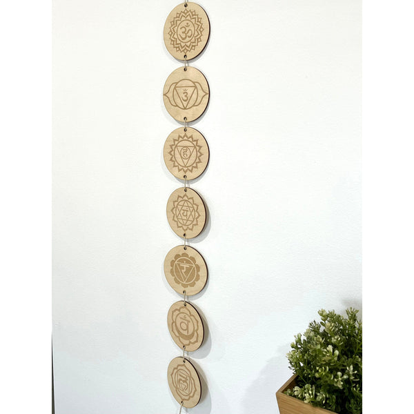 Wooden Chakras  Set Wall Art Hanging - Reiki energy infused