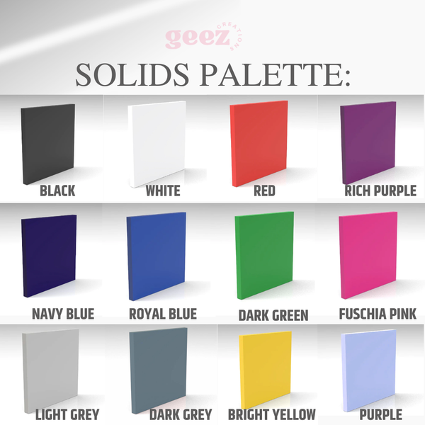 Geez Creations Acrylics  Solid colours palette