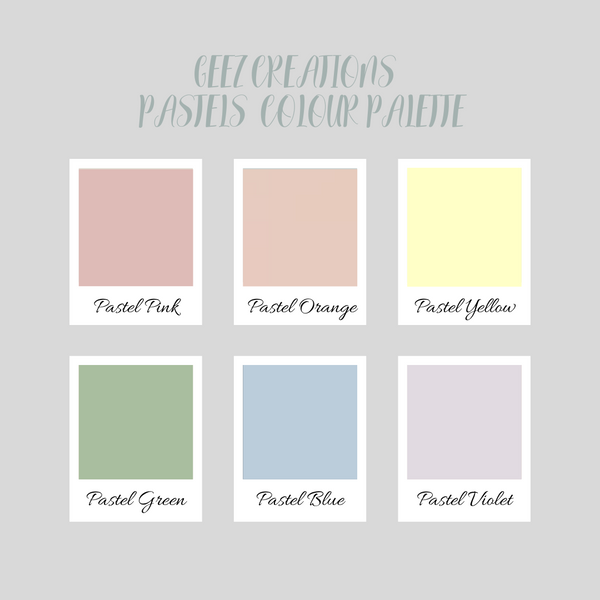 Geez Creations colour palette in pastels