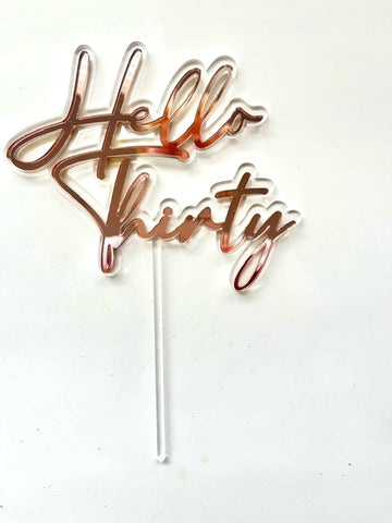 Hello Thirty Double Layered Cake topper