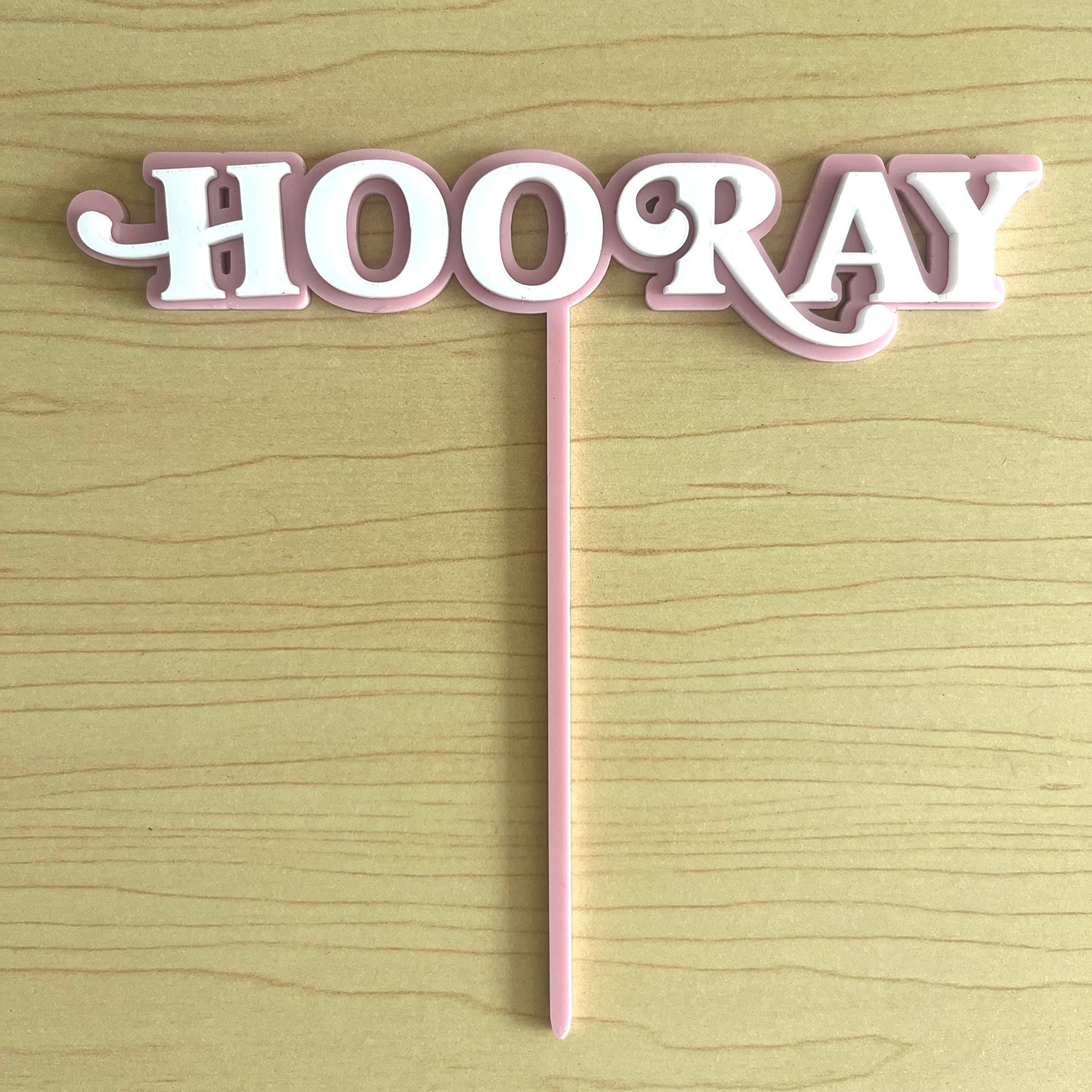 Hooray Birthday Cake Topper Double layered