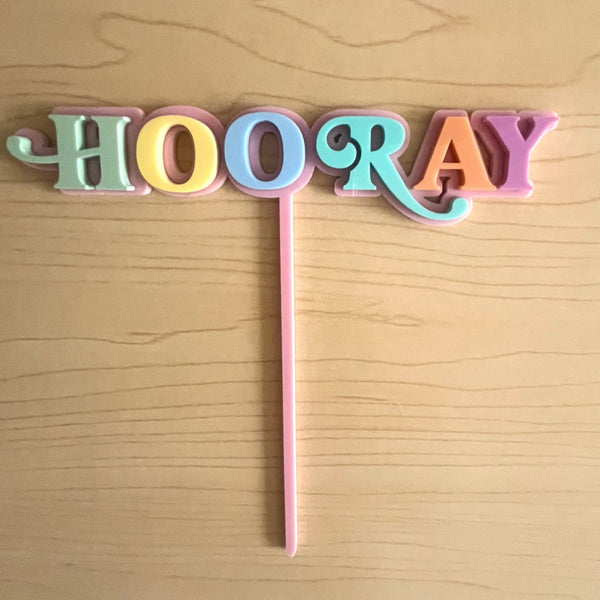 Hooray Birthday Cake Topper Double layered