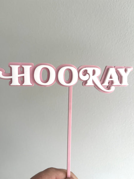 Hooray Birthday Cake Topper Double layered