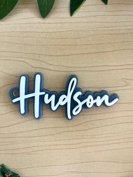 Hudson bag tag in blue