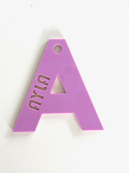 Personalised Acrylic Letter Kids School Bag Tag - Laser cut file