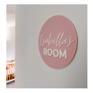 Kids Name Door Sign in Pink