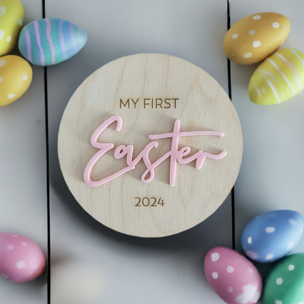 My First Easter 2024 Wooden Plaque 12cm