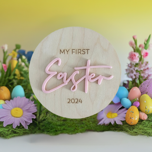 My First Easter 2024 Wooden Plaque 12cm