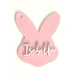 Personalised 3D Easter Bunny Basket Kids Name Tag