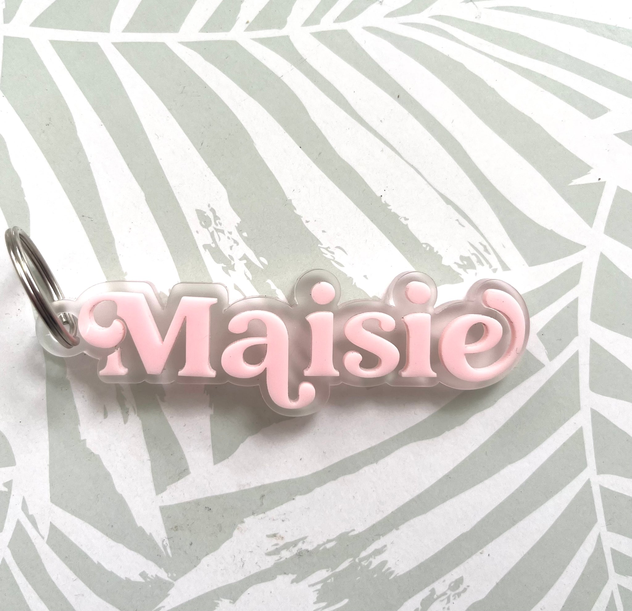 Personalised Acrylic Kids Name Bag Tag 9mm thick frosted