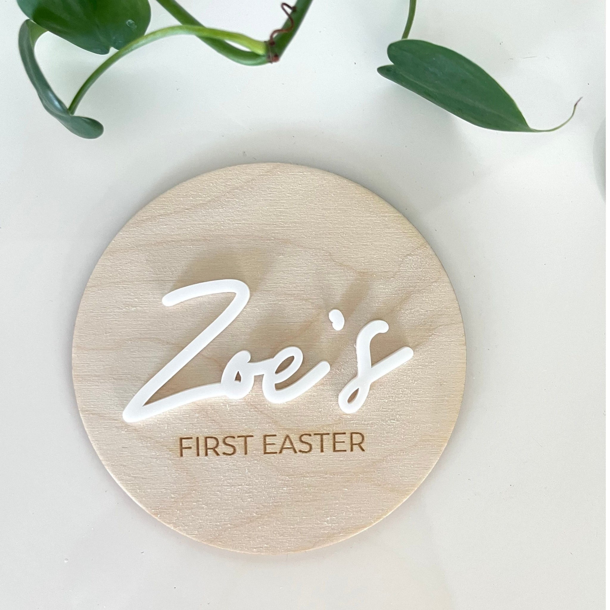 Personalised Baby's First Easter Wooden Plaque 12cm