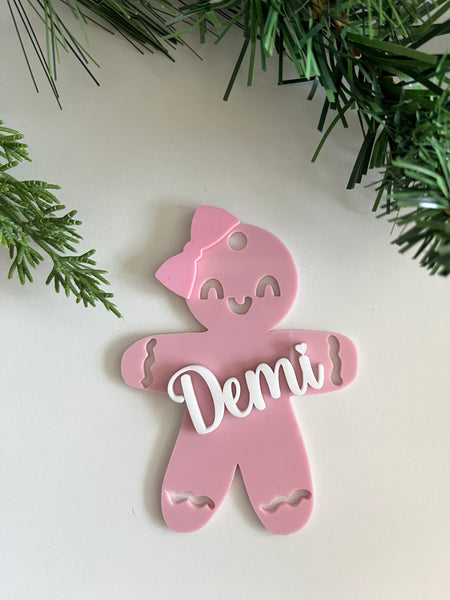 Personalised_Gingerbread_boy_and_girl_Christmas_Tree_ornaments_lhot pink