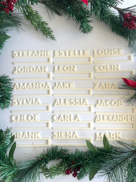 Personalised Guests Name Places Napkin Holders set of 100 names