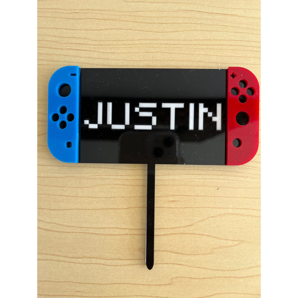 Personalised Nintendo Switch inspired Cake Topper and Age Charm