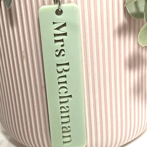 Personalised Teachers name gift Keychain Bag Tag