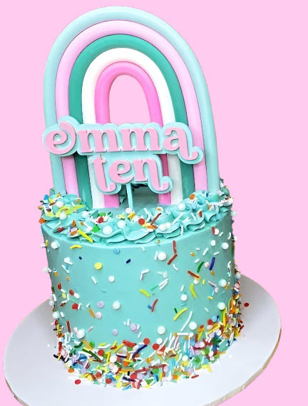 Custom Name and Age Cake Topper Double Layered