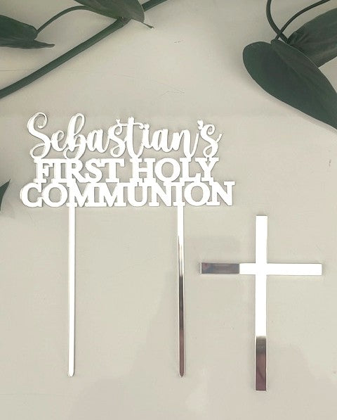 Custom First Holy Communion Cake Topper Set