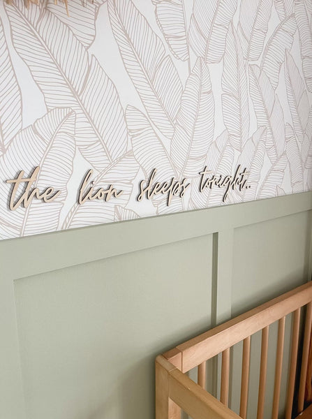 The Lion Sleeps Tonight words Wall Decor
