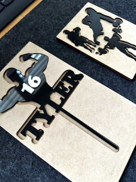 Tyler 16 Body Builder cake topper in Black