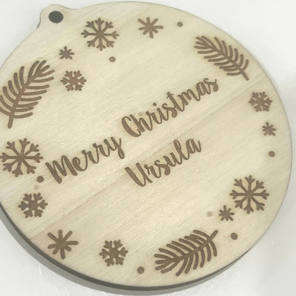 Wooden Personalised Christmas Bauble / Teachers Gift