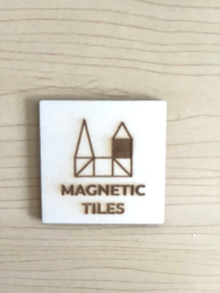 Wooden toyoom tub storage tags with pictures