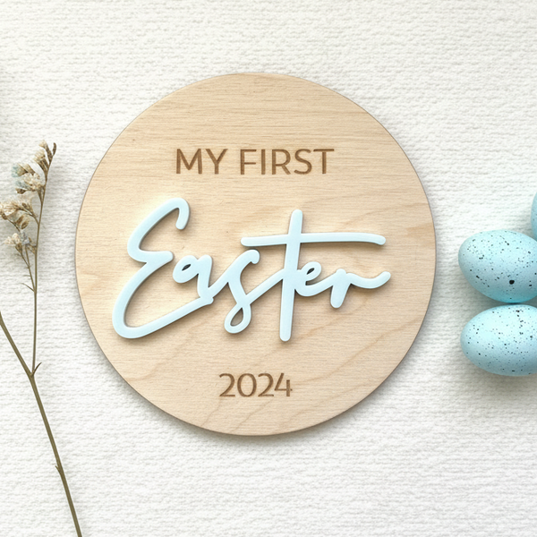 Easter Plaque Light Blue Flat Lay