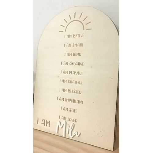 Wooden Kids 10 x Affirmations Board Gender Neutral - Personalised