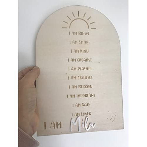 Wooden Kids 10 x Affirmations Board Gender Neutral - Personalised