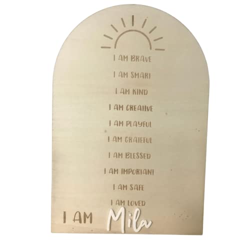 Wooden Kids 10 x Affirmations Board Gender Neutral - Personalised