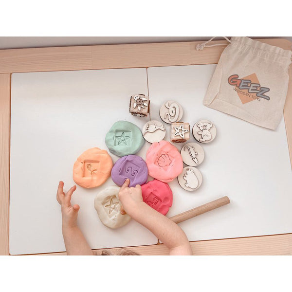 Wooden Stampers for Play Dough